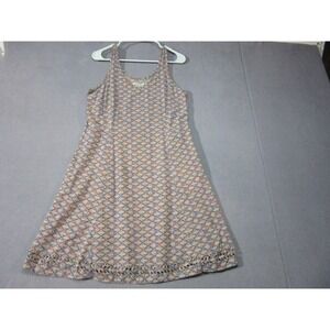 Toad&Co Dress Womens Small Blue Orange Sunkissed Petal Geometric Eyelet Hem